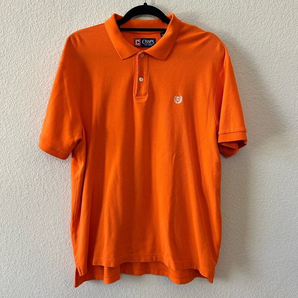Chaps Classic Orange Polo Shirt | Color: Orange | Size: Men's Large